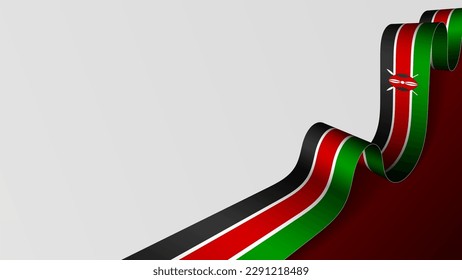 Kenya ribbon flag background. Element of impact for the use you want to make of it.