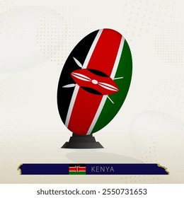 Kenya Rugby Ball on Rugby Kicking Tees with Modern Design. Illustration perfect for sports, national pride, and rugby-related projects.