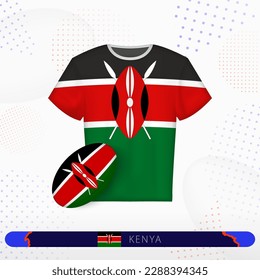 Kenya rugby jersey with rugby ball of Kenya on abstract sport background. Jersey design.