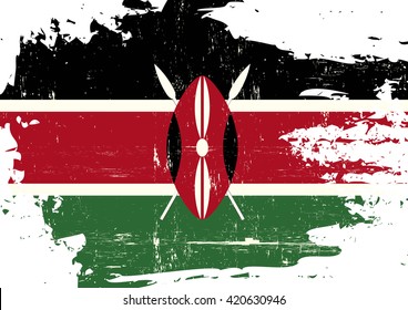 Kenya scratched Flag. A Kenyan flag with a grunge texture