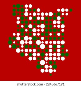 Kenya Silhouette Pixelated pattern map illustration