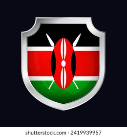 Kenya Silver Shield Flag Icon