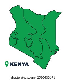 Kenya simple flat vector illustration map