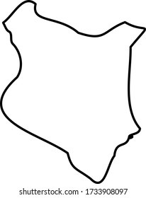 Kenya - solid black outline border map of country area. Simple flat vector illustration.