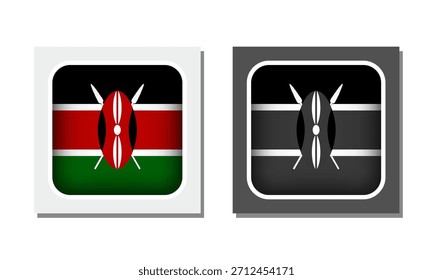 Icono de bandera redondeada de Kenya Square