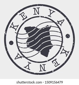 Kenya Stamp Postal. Map Silhouette Seal. Passport Round Design. Vector Icon. Design Retro Travel.