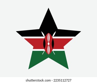 Kenya Star Flag. Kenyan Star Shape Flag. Country National Banner Icon Symbol Vector Flat Artwork Graphic Illustration svg