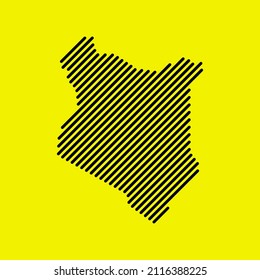 Icono vectorial del logo digital tecnológico de Kenia. Esquema del mapa de Kenia.
