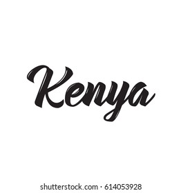 kenya, text design. Vector calligraphy. Typography poster. Usable as background.