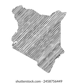 Kenya thread map line vector illustration