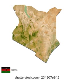 Kenya Topography Country  Map Vector