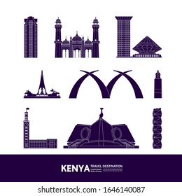 Kenya travel destination grand vector illustration. 