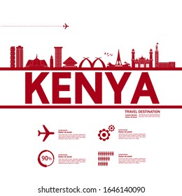 Kenya travel destination grand vector illustration. 