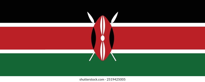 Kenya vector flag rectangular design and digital illustration