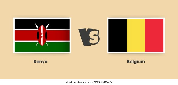 Banderas de Kenia vs Bélgica colocadas una al lado de la otra. Banderas nacionales creativas y elegantes de Kenia vs Bélgica con antecedentes