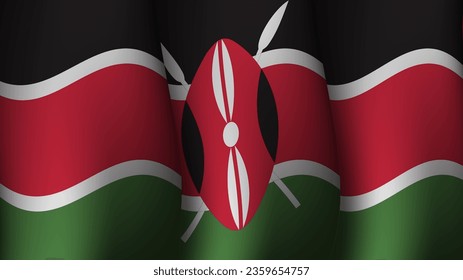 kenya waving flag background design vector illustration suitable for poster design about holiday, feast day and national independence day on kenya