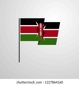 Kenya waving Flag design vector
