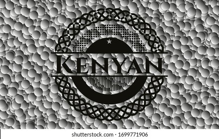 Kenyan dark badge with bubbles background. Vector Illustration. Detailed.