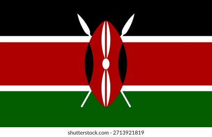 Icono de la bandera de Kenia en alta calidad utilizado en el país de Kenia