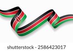 Kenyan flag wavy abstract background. Vector illustration.