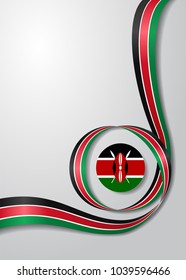 Kenyan flag wavy abstract background. Vector illustration.