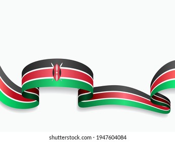 Kenyan flag wavy abstract background. Vector illustration.