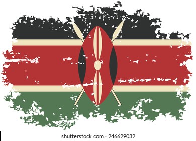 Kenyan grunge flag. Vector illustration. Grunge effect can be cleaned easily.