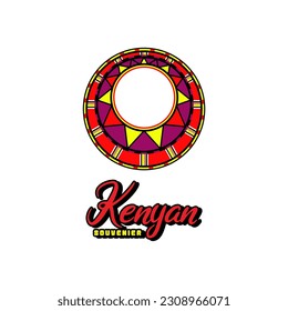 Kenyan Necklace Design Vector, Traditional Kenyan Necklace With Colorful Beads For typical kenya accessories logo