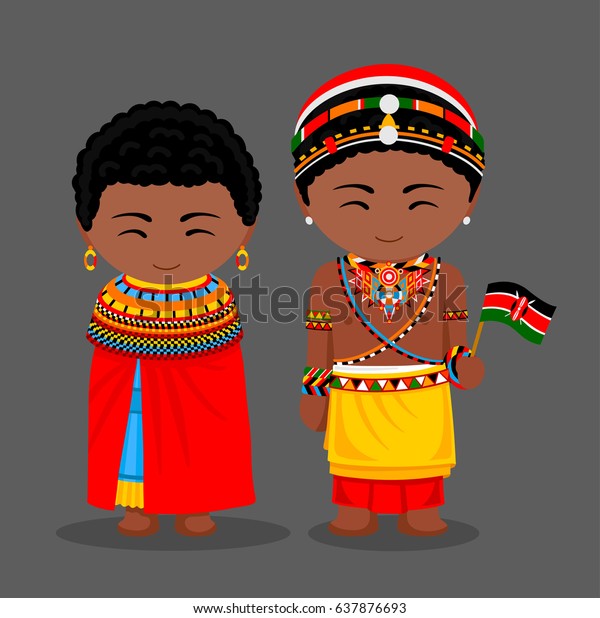 Kenyans National Clothes Flag Samburu Tribe Stock Vector Royalty Free 637876693