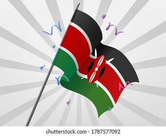 Kenya's celebratory flag is flying at height