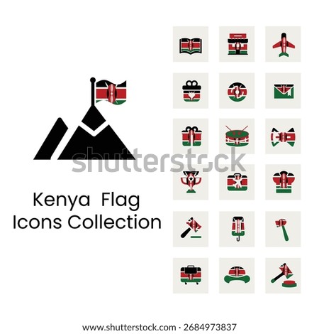 Kenyas flags icons in new
