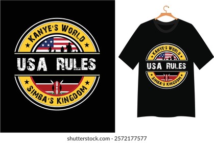 Kenya's world USA rules Simba's kingdom, American t-shirt design,  military shirt ,  veteran t-shirt ,  army t-shirt , 