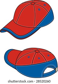 Kepi with a peak and a fastener.