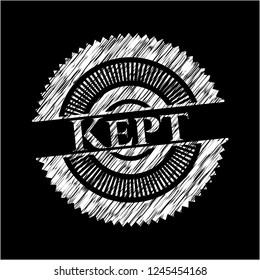 Kept chalkboard emblem written on a blackboard