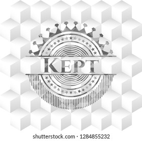 Kept grey emblem with cube white background
