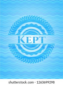 Kept water emblem background.