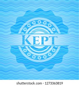 Kept water wave representation badge background.
