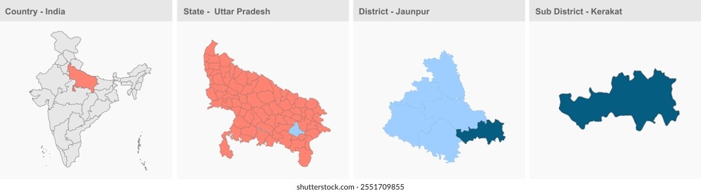Kerakat map, Jaunpur District, Uttar Pradesh State, Republic of India, Government of  Uttar Pradesh, Indian territory, Eastern India, politics, village, tourism
