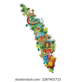 Kerala Artform illustrations for Kerala Season Greetings poster