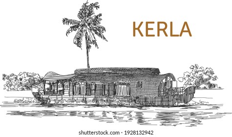 Kerala boat house India Tourism Kerala's Backwaters India