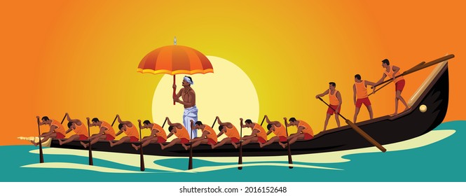Kerala boat race competition. vector illustration design