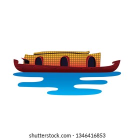 kerala boat vector illustration
