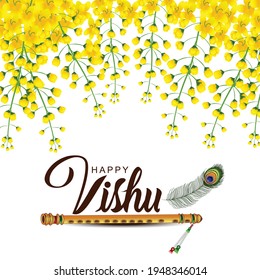 fête de kerala, joyeux voeux vishu. illustration vectorielle