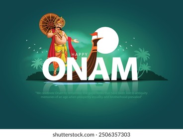 kerala festival onam greetings. abstract vector illustration design