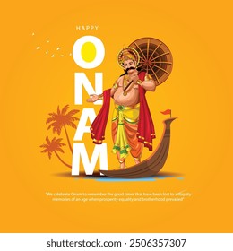 Saludos del festival de Kerala Onam. Diseño abstracto de la Ilustración vectorial