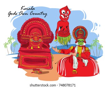 Kerala gods own country vector