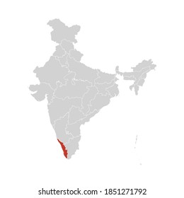 India Map With Kerala Highlighted Similar Images, Stock Photos & Vectors Of High Detailed - Black Map Of India  On White Background. Vector Illustration Eps 10. - 635401124 | Shutterstock