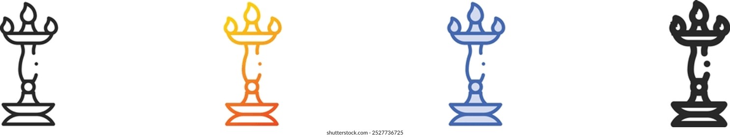 kerala icon.Thin Linear, Gradient, Blue Stroke and bold Style Design Isolated On White Background