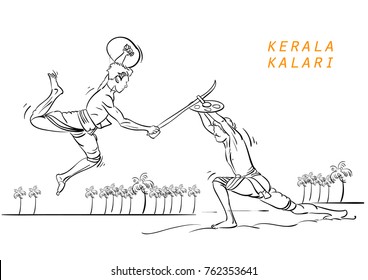 Kerala Kalari Vector Illustration