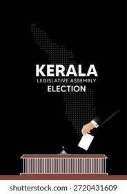 Conceito eleitoral da Assembleia Legislativa de Kerala mostrando a submissão da cédula de votação